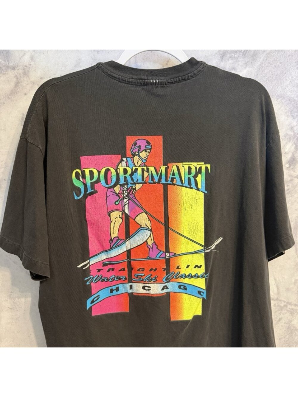 Vintage 90s Water Ski Bud Tour T Shirt Faded Black Chicago Size XL Extra Large